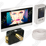 Комплект видеодомофона с электромеханическим замком и кодовой вызывной панелью с контроллером HDcom S-104 + HDcom 84217-EPCR-C80 + Anxing Lock 1074